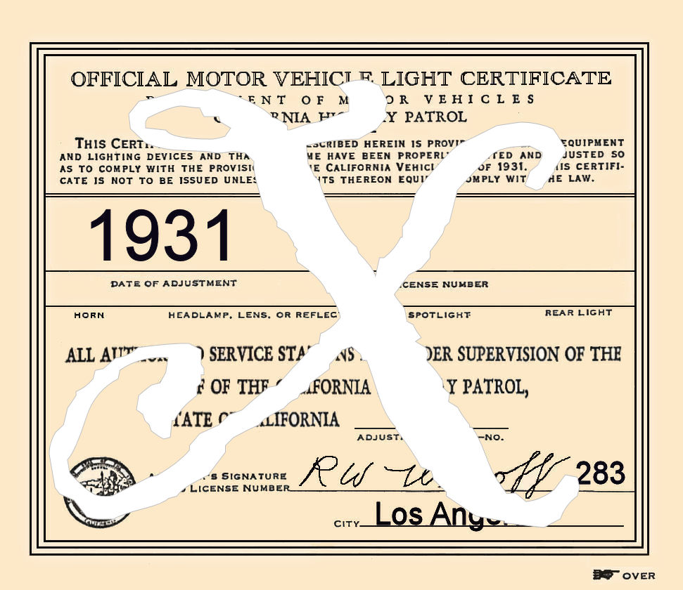 (image for) 1931 California Inspection Sticker